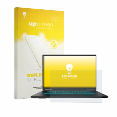 Parte frontal de un envase de producto con el logotipo de la marca upscreen. Al lado se muestra el dispositivo Gigabyte Gaming