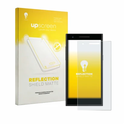 Parte frontal de un envase de producto con el logotipo de la marca upscreen. Al lado se muestra el dispositivo Philips S396 co