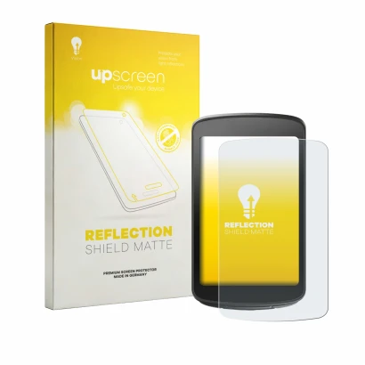 Parte frontal de un envase de producto con el logotipo de la marca upscreen. Al lado se muestra el dispositivo Magene C706 con
