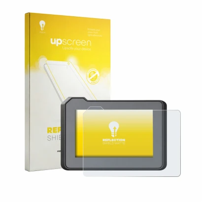 Parte frontal de un envase de producto con el logotipo de la marca upscreen. Al lado se muestra el dispositivo Husqvarna Vitpi