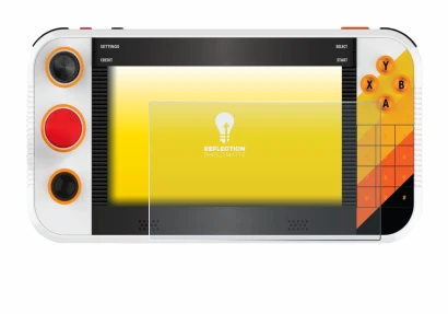 Imagen del dispositivo My Arcade Atari Gamestation Go Portable con una amplia variedad de protectores de pantalla.