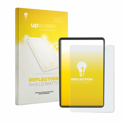 Parte frontal de un envase de producto con el logotipo de la marca upscreen. Al lado se muestra el dispositivo Bafang VD04 con