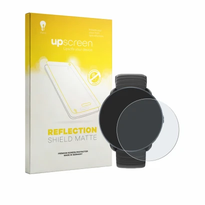 Parte frontal de un envase de producto con el logotipo de la marca upscreen. Al lado se muestra el dispositivo Parsonver PSSW9