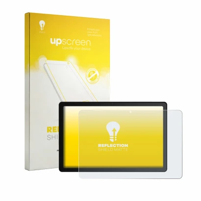 Parte frontal de un envase de producto con el logotipo de la marca upscreen. Al lado se muestra el dispositivo Wqplo G13 con s