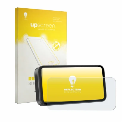 Parte frontal de un envase de producto con el logotipo de la marca upscreen. Al lado se muestra el dispositivo Carpuride 603 6
