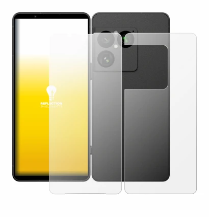 Imagen del dispositivo Sony Xperia 1 VIII (Frontal+Trasero) con una amplia variedad de protectores de pantalla.
