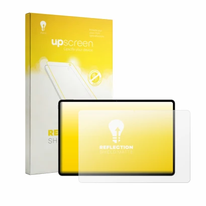 Parte frontal de un envase de producto con el logotipo de la marca upscreen. Al lado se muestra el dispositivo Teclast T70 Pro