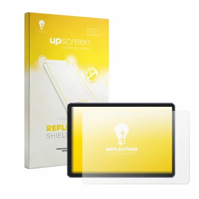Parte frontal de un envase de producto con el logotipo de la marca upscreen. Al lado se muestra el dispositivo XP-Pen Magic Dr
