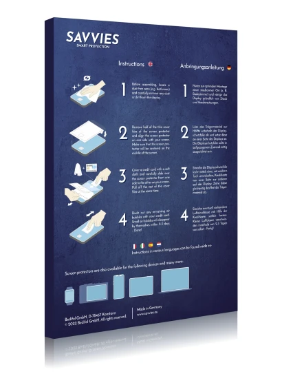 Parte trasera de un envase de producto con el logotipo de la marca Savvies