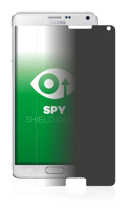 Imagen del dispositivo Samsung Galaxy Note 4 con una amplia variedad de protectores de pantalla.