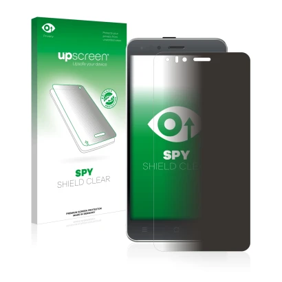 Parte frontal de un envase de producto con el logotipo de la marca upscreen. Al lado se muestra el dispositivo Kodak IM5 con s