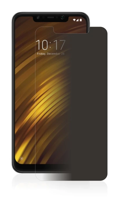 Imagen del dispositivo Xiaomi Pocophone F1 con una amplia variedad de protectores de pantalla.