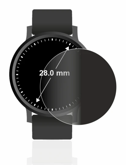Imagen del dispositivo Circular Displays (ø: 28 mm) con una amplia variedad de protectores de pantalla.