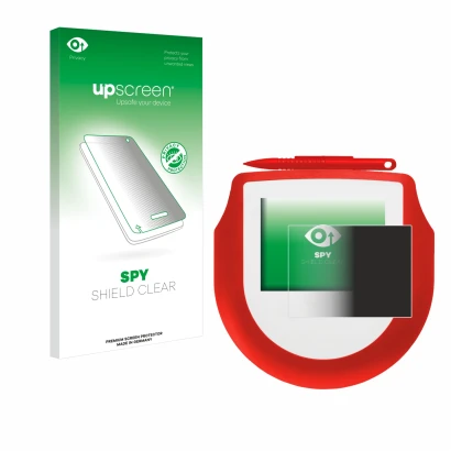 Parte frontal de un envase de producto con el logotipo de la marca upscreen. Al lado se muestra el dispositivo Signotec Signat