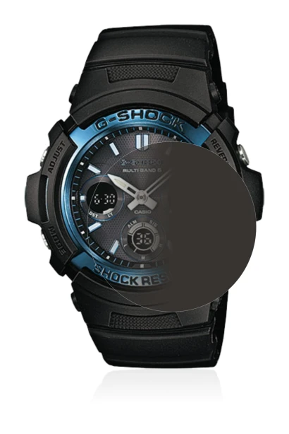 Imagen del dispositivo Casio AWG M100 con una amplia variedad de protectores de pantalla.