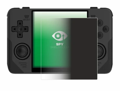 Imagen del dispositivo Powkiddy RGB30 con una amplia variedad de protectores de pantalla.