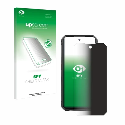 Parte frontal de un envase de producto con el logotipo de la marca upscreen. Al lado se muestra el dispositivo iiiF150 B2 Pro