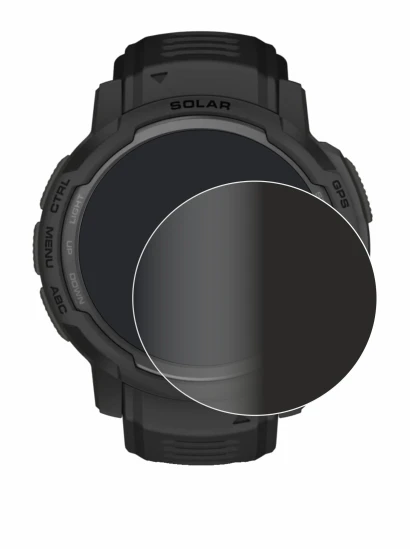 Imagen del dispositivo Garmin Instinct Crossover AMOLED con una amplia variedad de protectores de pantalla.
