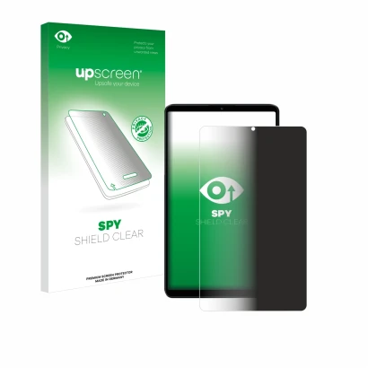 Parte frontal de un envase de producto con el logotipo de la marca upscreen. Al lado se muestra el dispositivo Xiaomi Redmi Pa