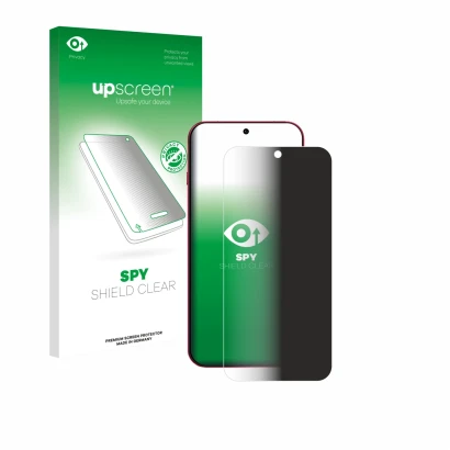 Parte frontal de un envase de producto con el logotipo de la marca upscreen. Al lado se muestra el dispositivo Oppo Find X9 Pr