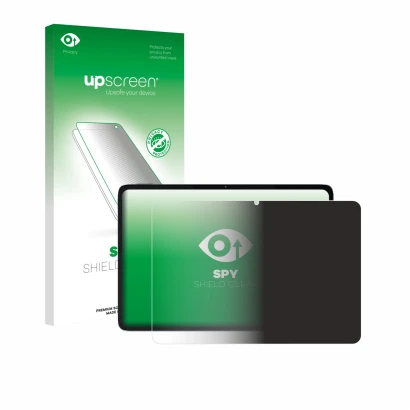 Parte frontal de un envase de producto con el logotipo de la marca upscreen. Al lado se muestra el dispositivo Xiaomi Pad 6S P