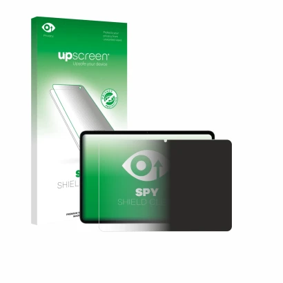 Parte frontal de un envase de producto con el logotipo de la marca upscreen. Al lado se muestra el dispositivo Xiaomi Pad 7 (F