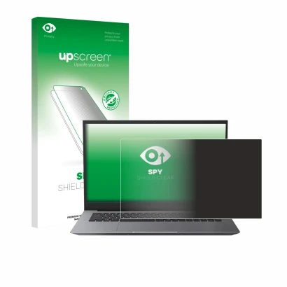 Parte frontal de un envase de producto con el logotipo de la marca upscreen. Al lado se muestra el dispositivo Blackview Acebo