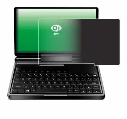 Imagen del dispositivo GPD MicroPC 2 con una amplia variedad de protectores de pantalla.