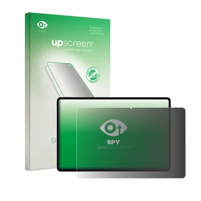 Parte frontal de un envase de producto con el logotipo de la marca upscreen. Al lado se muestra el dispositivo Teclast T70 Pro