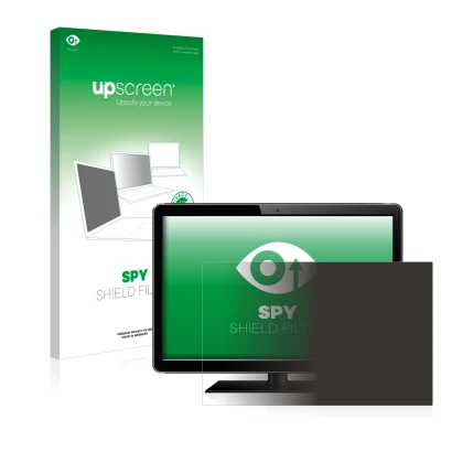 Parte frontal de un envase de producto con el logotipo de la marca upscreen. Al lado se muestra el dispositivo con su protecto