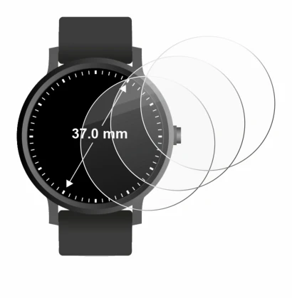 Imagen del dispositivo Circular Displays (ø: 37 mm) con una amplia variedad de protectores de pantalla.