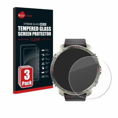 Parte frontal de un envase de producto con el logotipo de la marca Savvies. Al lado se muestra el dispositivo Polar Grit X Pro