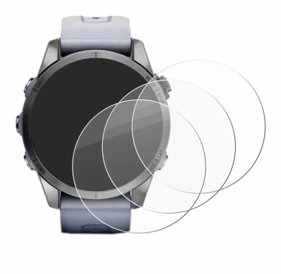 Imagen del dispositivo Garmin Fenix 7S (42 mm) con una amplia variedad de protectores de pantalla.