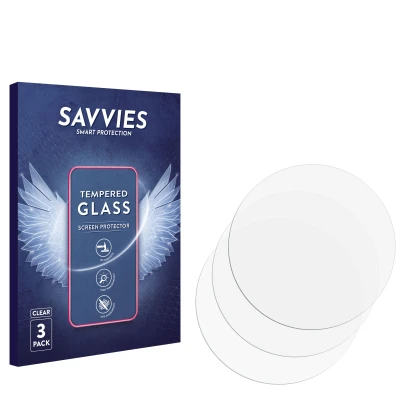 Parte frontal de un envase de producto con el logotipo de la marca Savvies. Al lado está el protector de pantalla correspondie