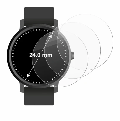 Imagen del dispositivo Relojes (Circular, ø: 24 mm) con una amplia variedad de protectores de pantalla.