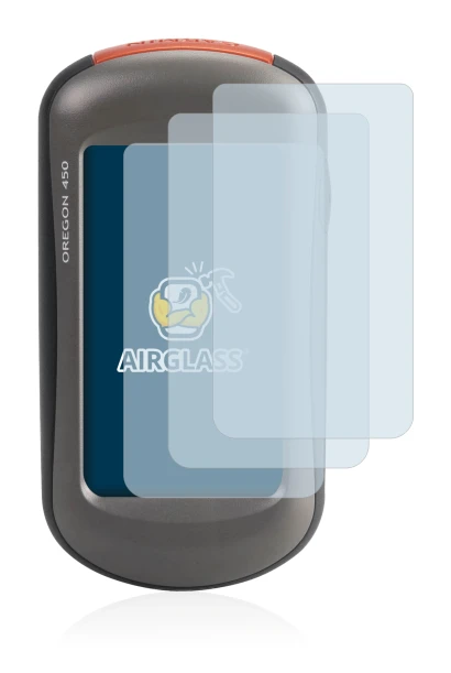 Imagen del dispositivo Garmin Oregon 450 con una amplia variedad de protectores de pantalla.
