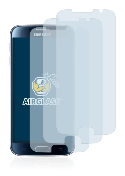 Imagen del dispositivo Samsung Galaxy S6 con una amplia variedad de protectores de pantalla.