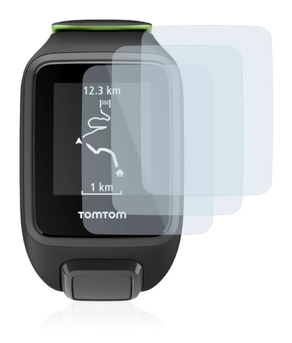 Imagen del dispositivo TomTom Runner 3 con una amplia variedad de protectores de pantalla.