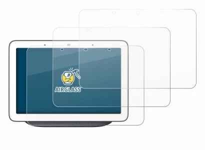 Imagen del dispositivo Google Home Hub con una amplia variedad de protectores de pantalla.