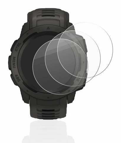 Imagen del dispositivo Garmin Instinct con una amplia variedad de protectores de pantalla.