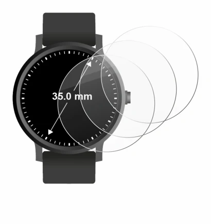 Imagen del dispositivo Circular Displays (ø: 35 mm) con una amplia variedad de protectores de pantalla.