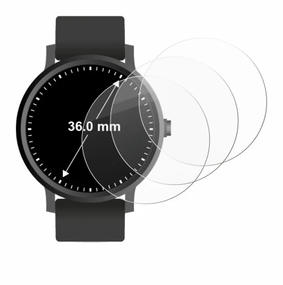 Imagen del dispositivo Circular Displays (ø: 36 mm) con una amplia variedad de protectores de pantalla.