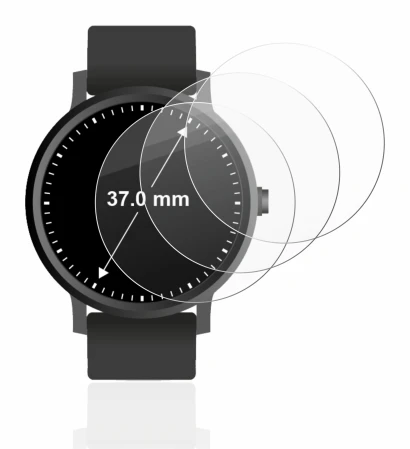 Imagen del dispositivo Circular Displays (ø: 37 mm) con una amplia variedad de protectores de pantalla.