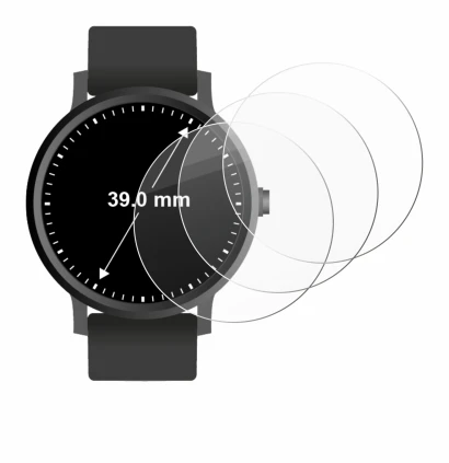 Imagen del dispositivo Circular Displays (ø: 39 mm) con una amplia variedad de protectores de pantalla.