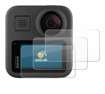 Imagen del dispositivo GoPro Max con una amplia variedad de protectores de pantalla.