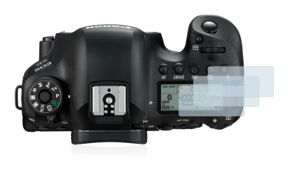 Imagen del dispositivo Canon EOS 6D (pantalla de hombro) con una amplia variedad de protectores de pantalla.