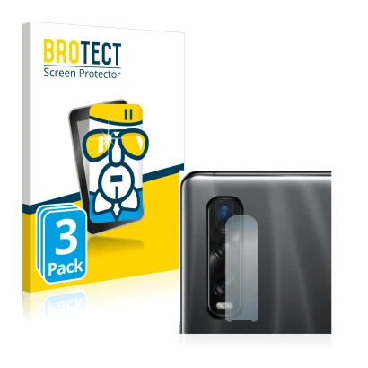 Parte frontal de un envase de producto con el logotipo de la marca BROTECT. Al lado se muestra el dispositivo Oppo Find X2 Pro