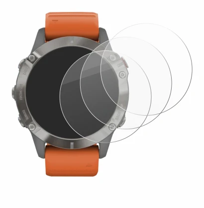 Imagen del dispositivo Garmin Fenix 6 Pro Solar con una amplia variedad de protectores de pantalla.