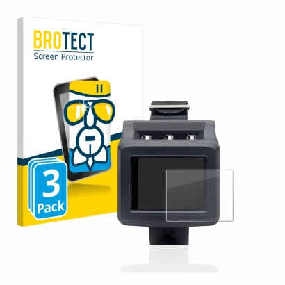 Parte frontal de un envase de producto con el logotipo de la marca BROTECT. Al lado se muestra el dispositivo Uwatec Galileo G