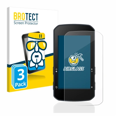 Parte frontal de un envase de producto con el logotipo de la marca BROTECT. Al lado se muestra el dispositivo Bryton Rider 750